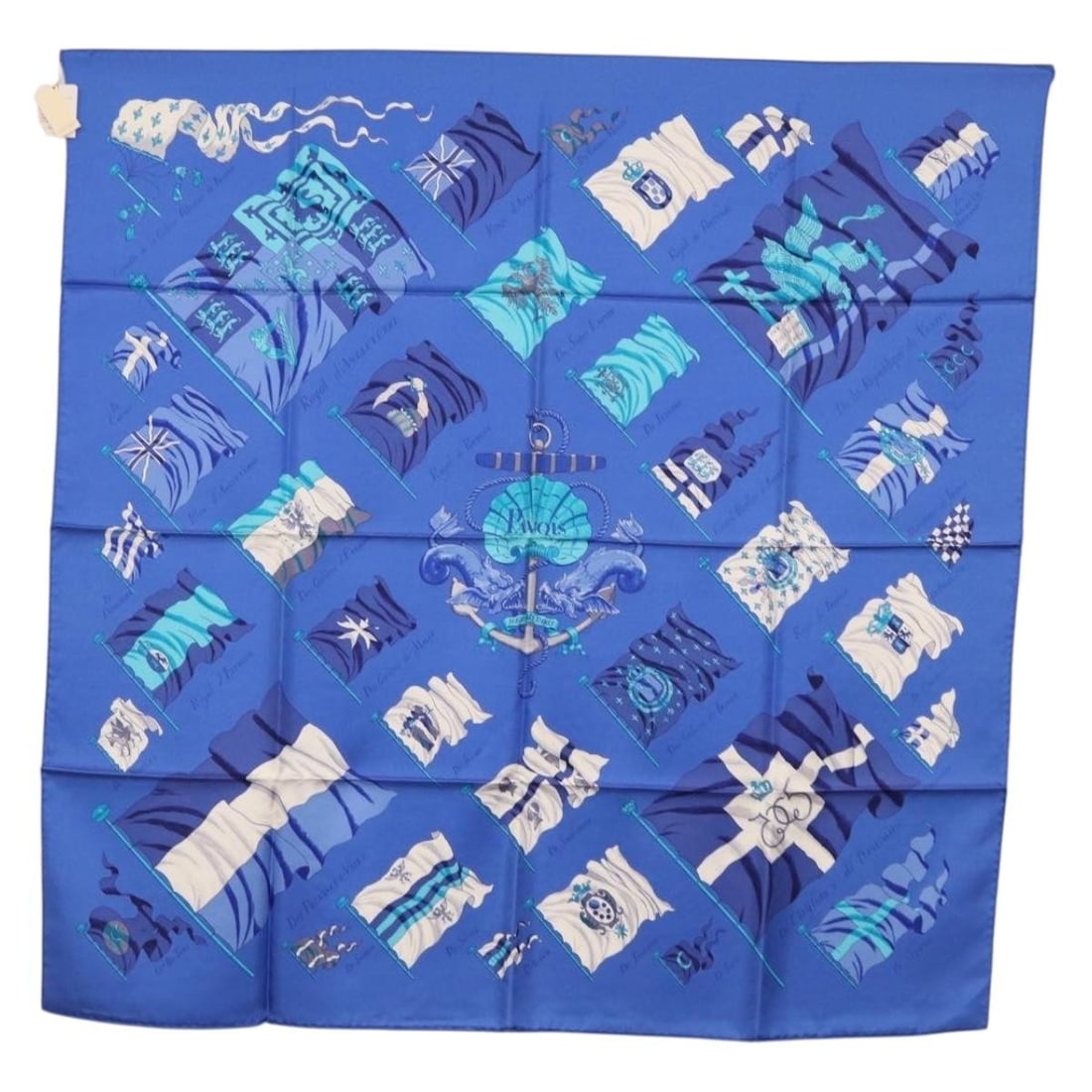 HERMES PAVOIS 90cm Silk Scarf Blue Authentic France (1 of 14)