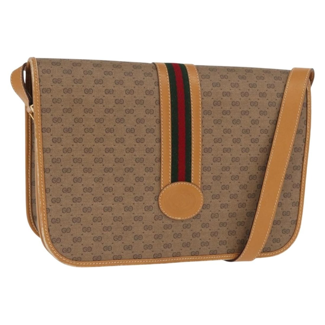 Beige PVC Shoulder Bag Gucci Micro GG Supreme Web Line 001 904 0915: Beige PVC Shoulder Bag Gucci Micro GG Supreme Web Line 001 904 0915 This is a Gucci Micro GG Supreme Web Sherry Line shoulder bag crafted from beige and gold PVC leather with micro small GG canvas acc