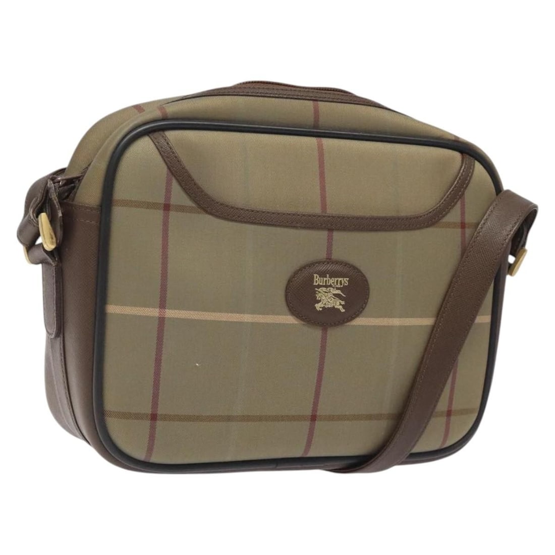 Burberrys Shoulder Bag Canvas Nova Check Pattern Beige Gold Women's Accessory (1 of 18)