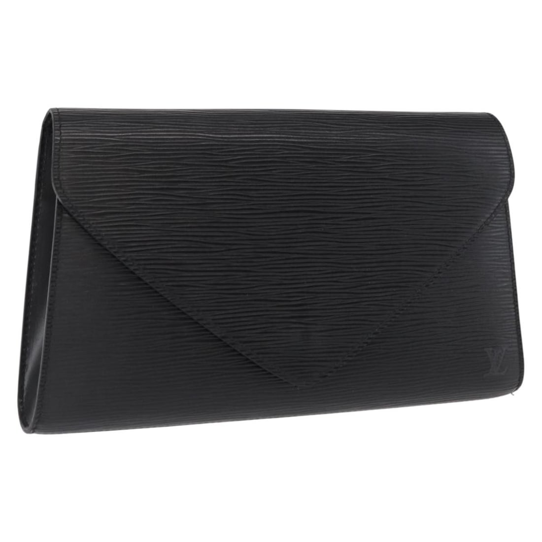 Black Epi Leather Art Deco Clutch M52632 by Louis Vuitton: Black Epi Leather Art Deco Clutch M52632 by Louis Vuitton This is a Louis Vuitton Epi Art Deco clutch bag in black, crafted from Epi leather. The bag features a sleek and structured design with a flap