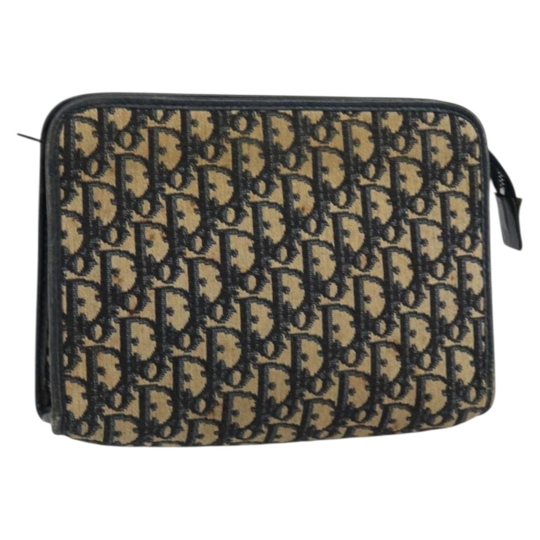 Christian Dior Navy Silver Trotter Canvas Clutch Bag Auth (1 of 18)