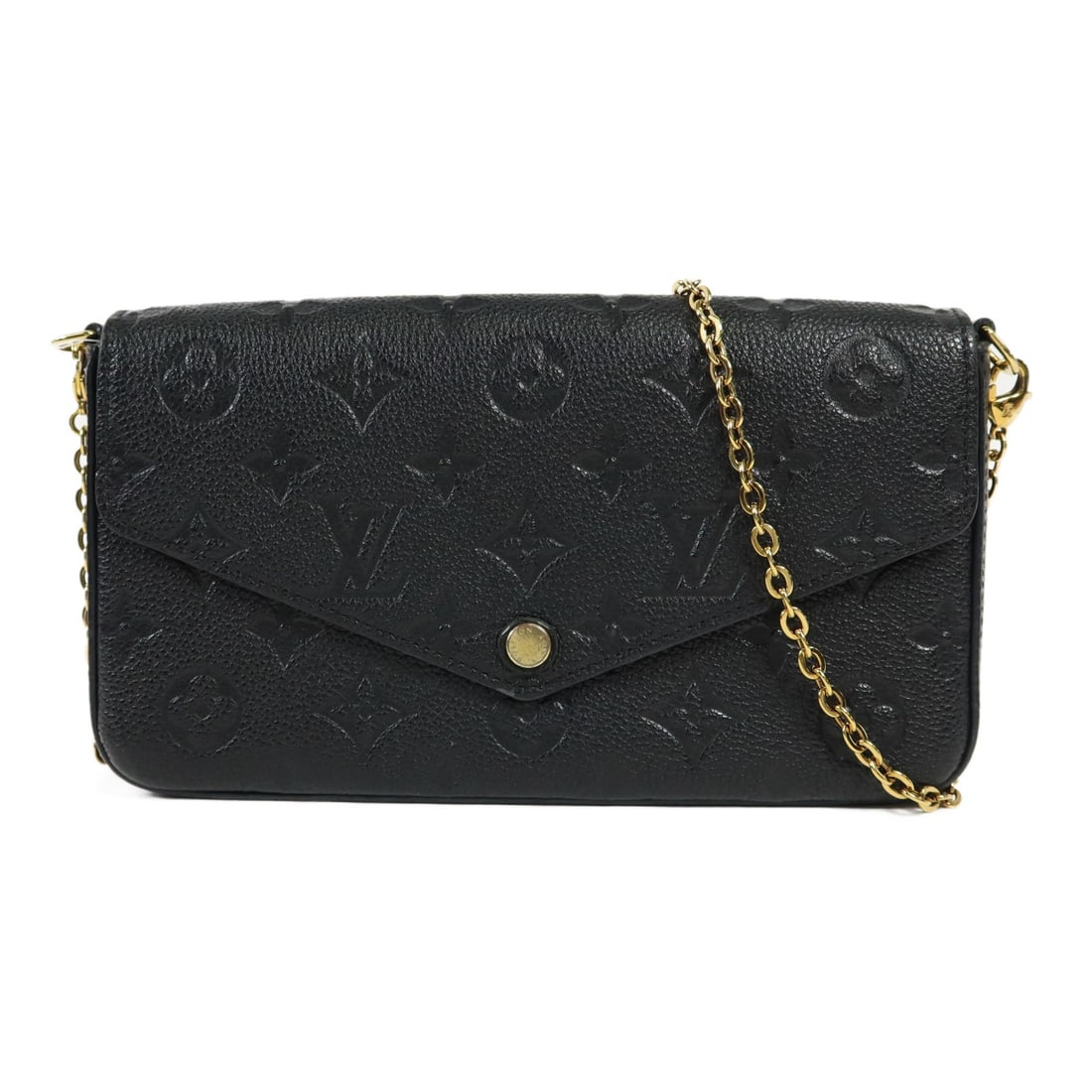 LOUIS VUITTON Felicie Pochette Black Calfskin Shoulder Bag M82477: LOUIS VUITTON Felicie Pochette Black Calfskin Shoulder Bag M82477 Introducing the LOUIS VUITTON Felicie Pochette Shoulder Bag, a stylish accessory crafted from premium black calfskin. This elegant
