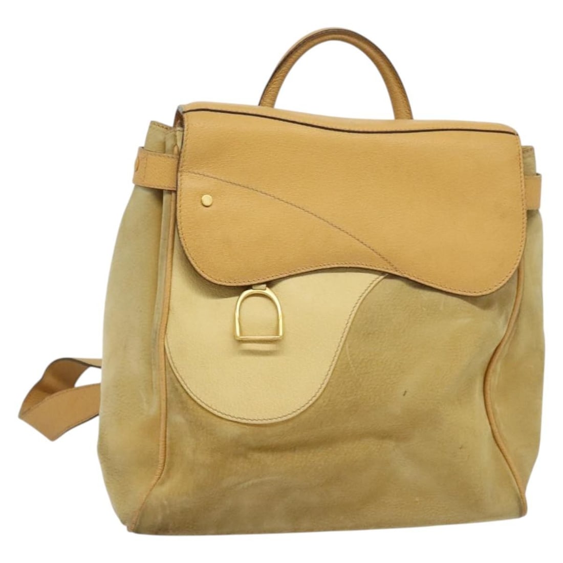GUCCI Beige Gold Suede Leather Backpack Authentic Made in Italy (1 of 18)