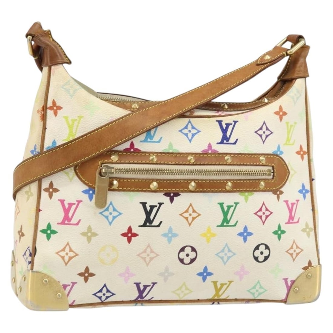 Louis Vuitton Boulogne Multicolor Monogram White Canvas Shoulder Bag M92660 (1 of 18)
