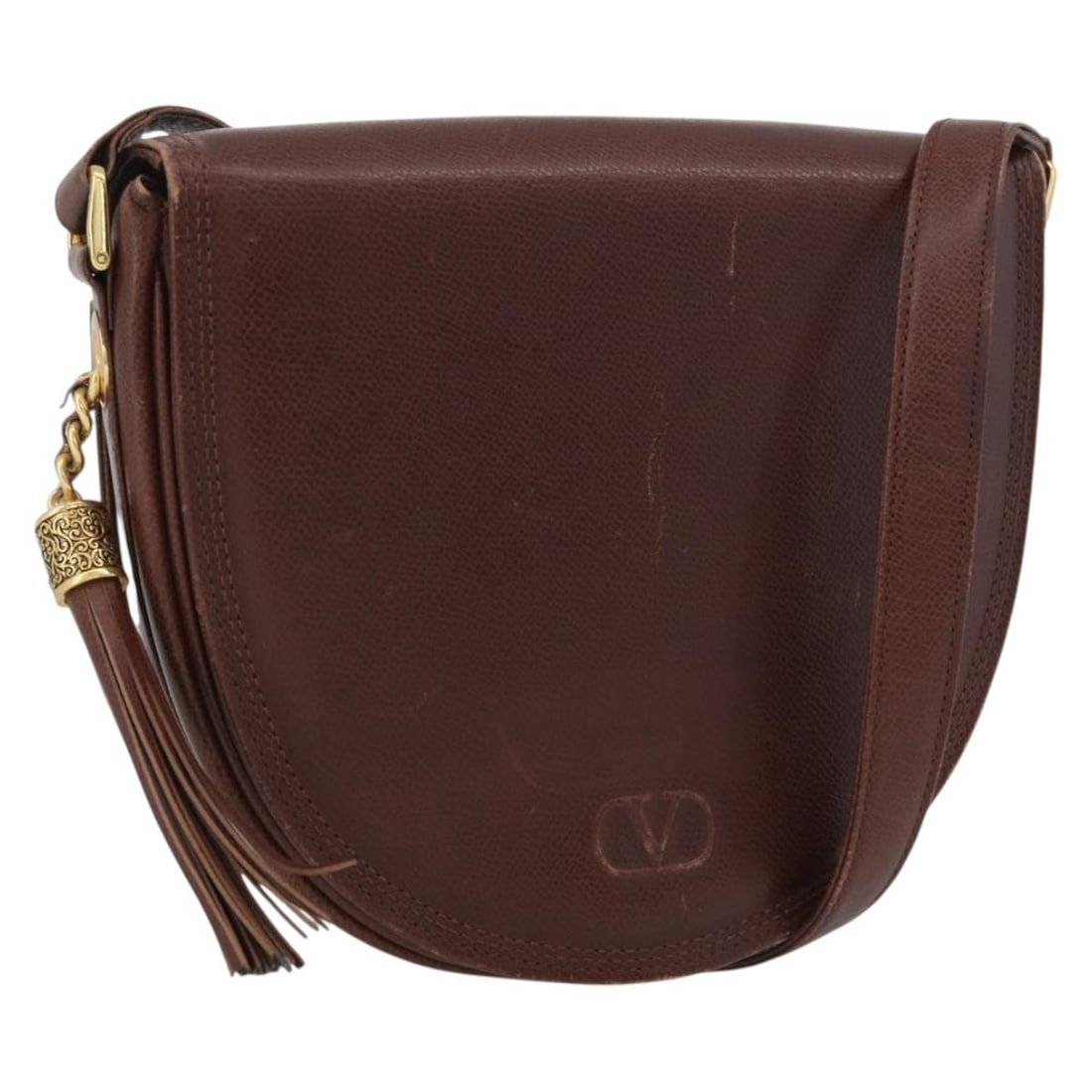 Valentino Gold and Brown Leather Women's Shoulder Bag Italy (1 of 18)