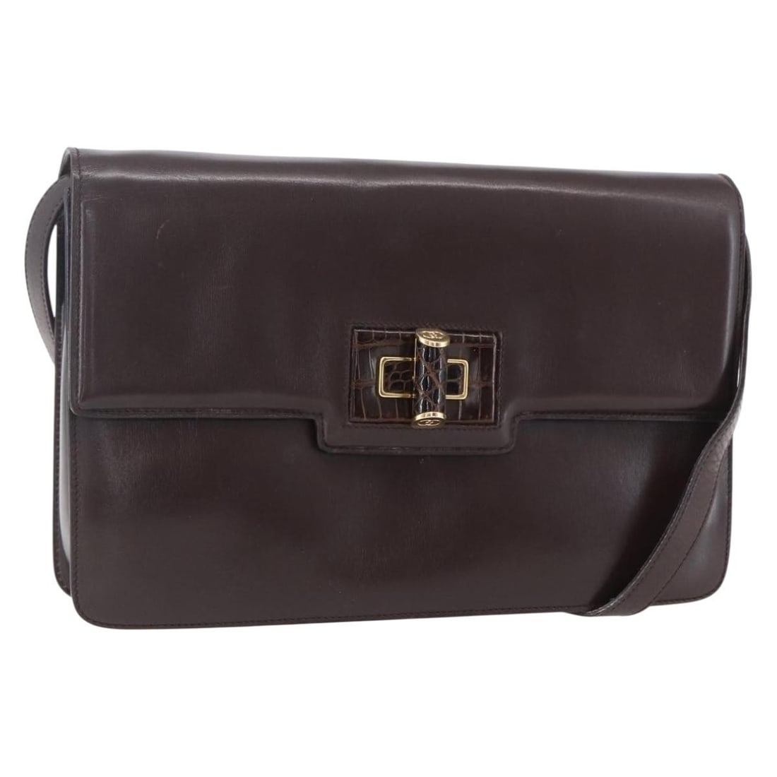 GUCCI Brown Gold Leather Shoulder Bag 004 46 0087 Auth (1 of 18)