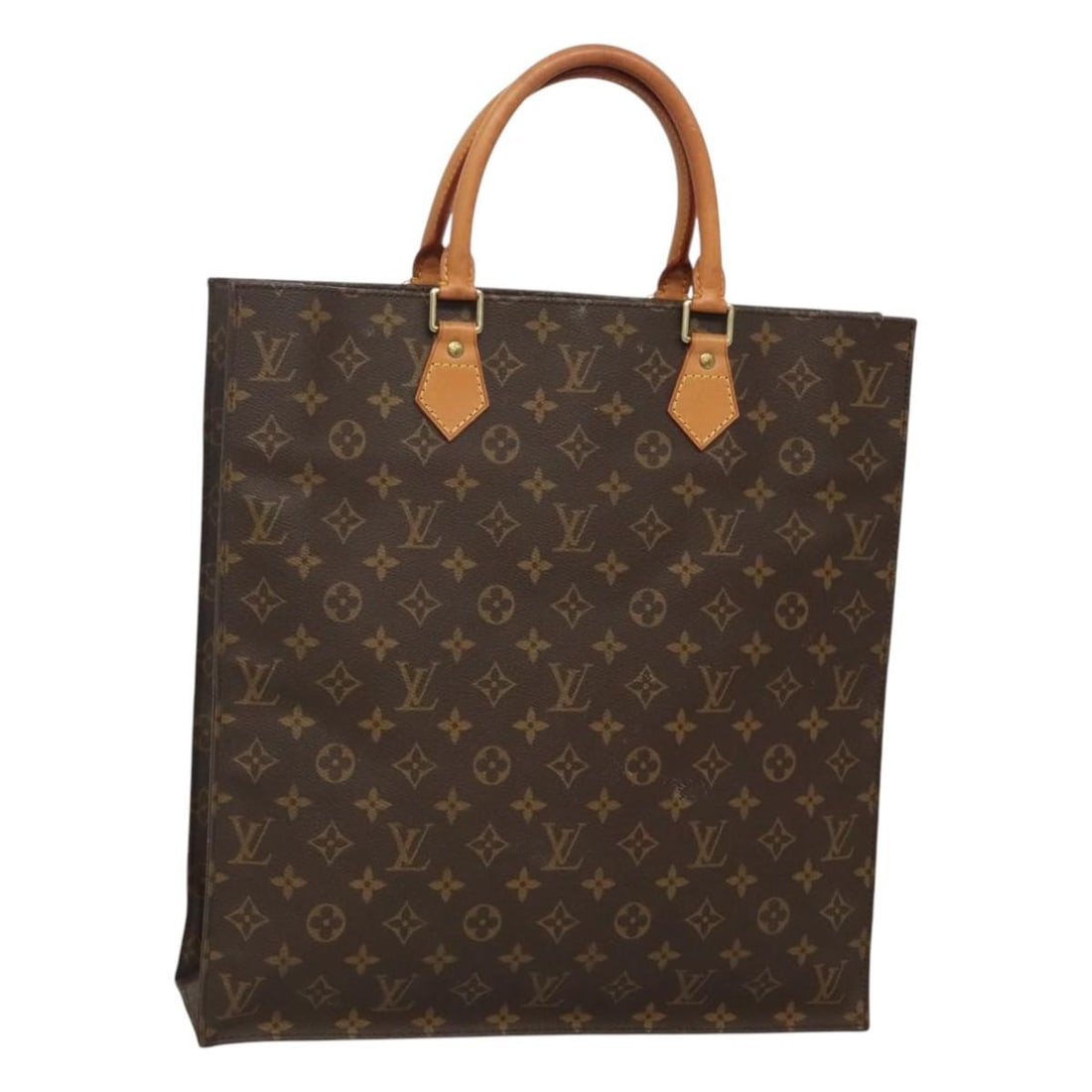 Louis Vuitton Sac Plat Monogram Canvas Women's Tote Bag M51140 France (1 of 18)