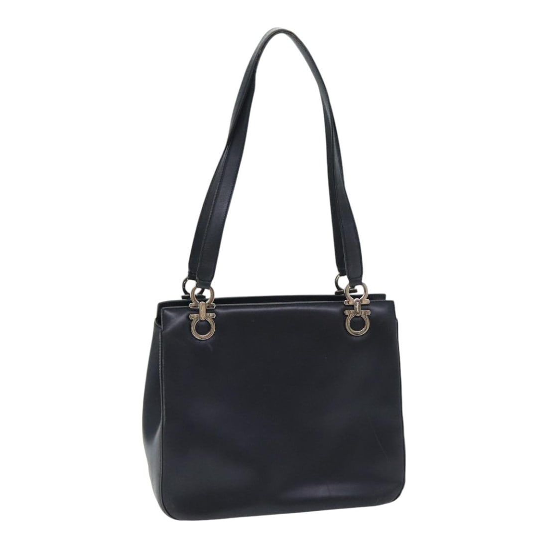 Black Leather Gancini Shoulder Bag by Salvatore Ferragamo (1 of 18)