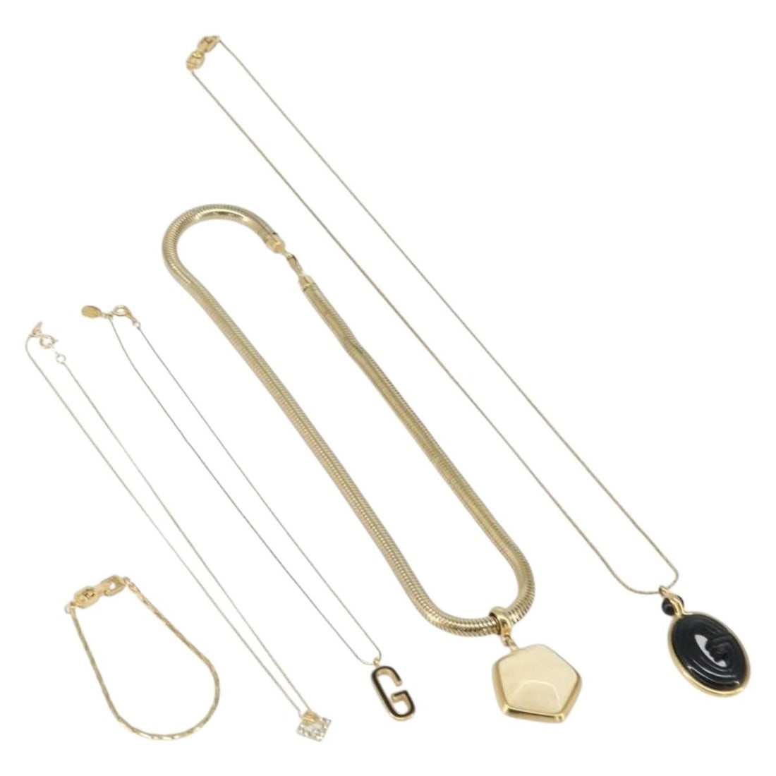 Set of 5 Gold Tone Metal Necklaces by GIVENCHY (1 of 18)