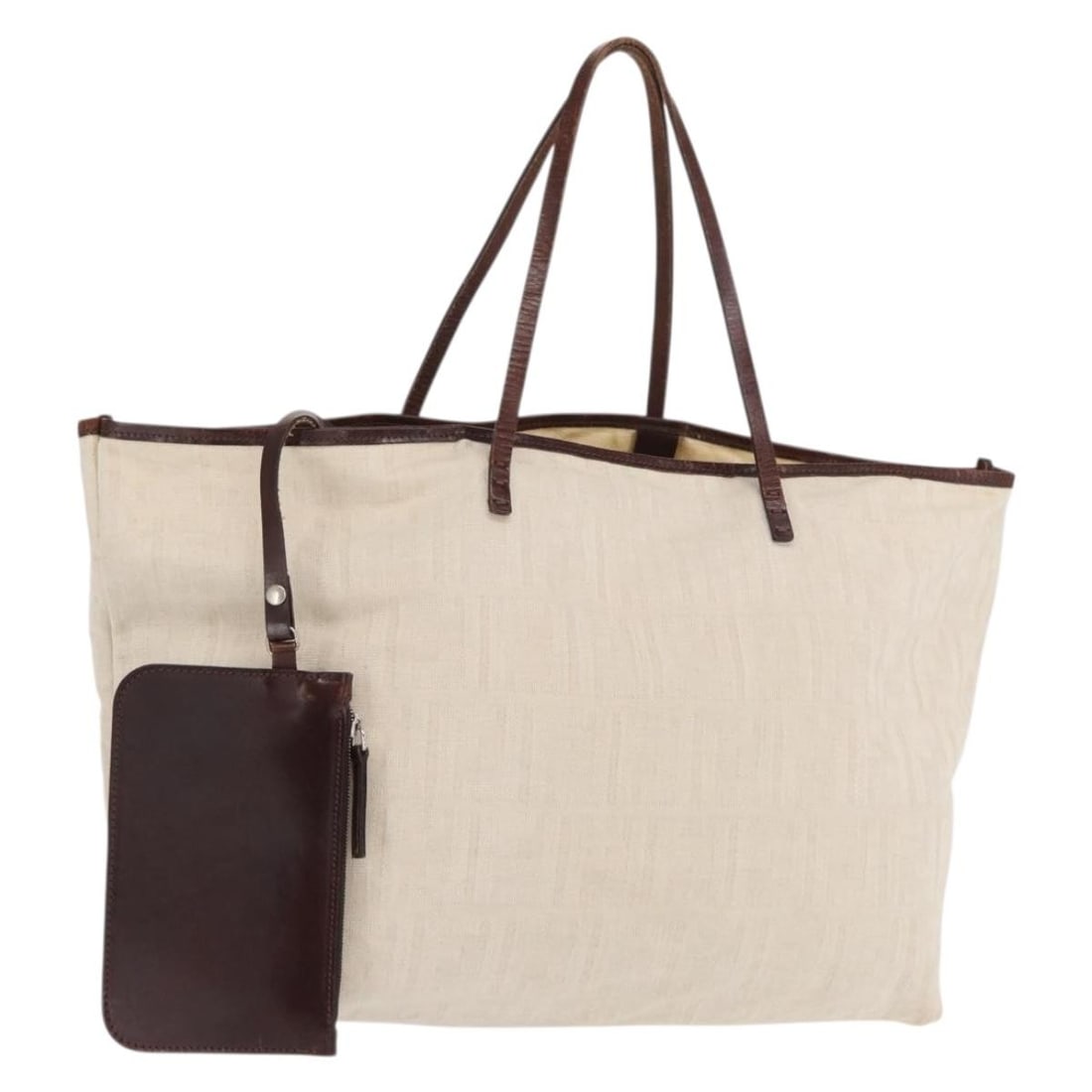 Fendi Ivory Zucca Canvas Women's Tote with Pouch (1 of 18)