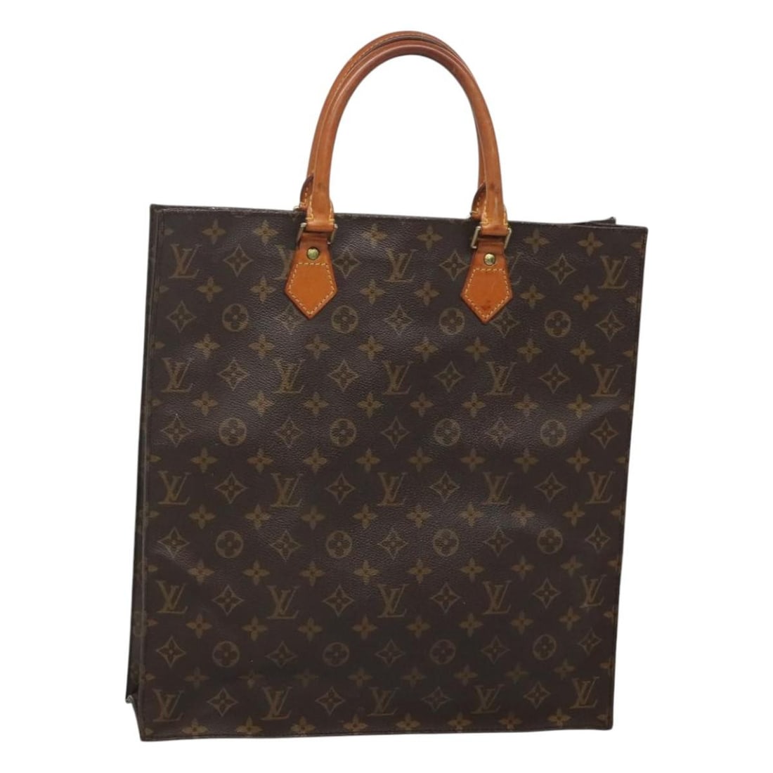 Louis Vuitton Sac Plat Monogram Canvas Women's Handbag M51140 France (1 of 18)
