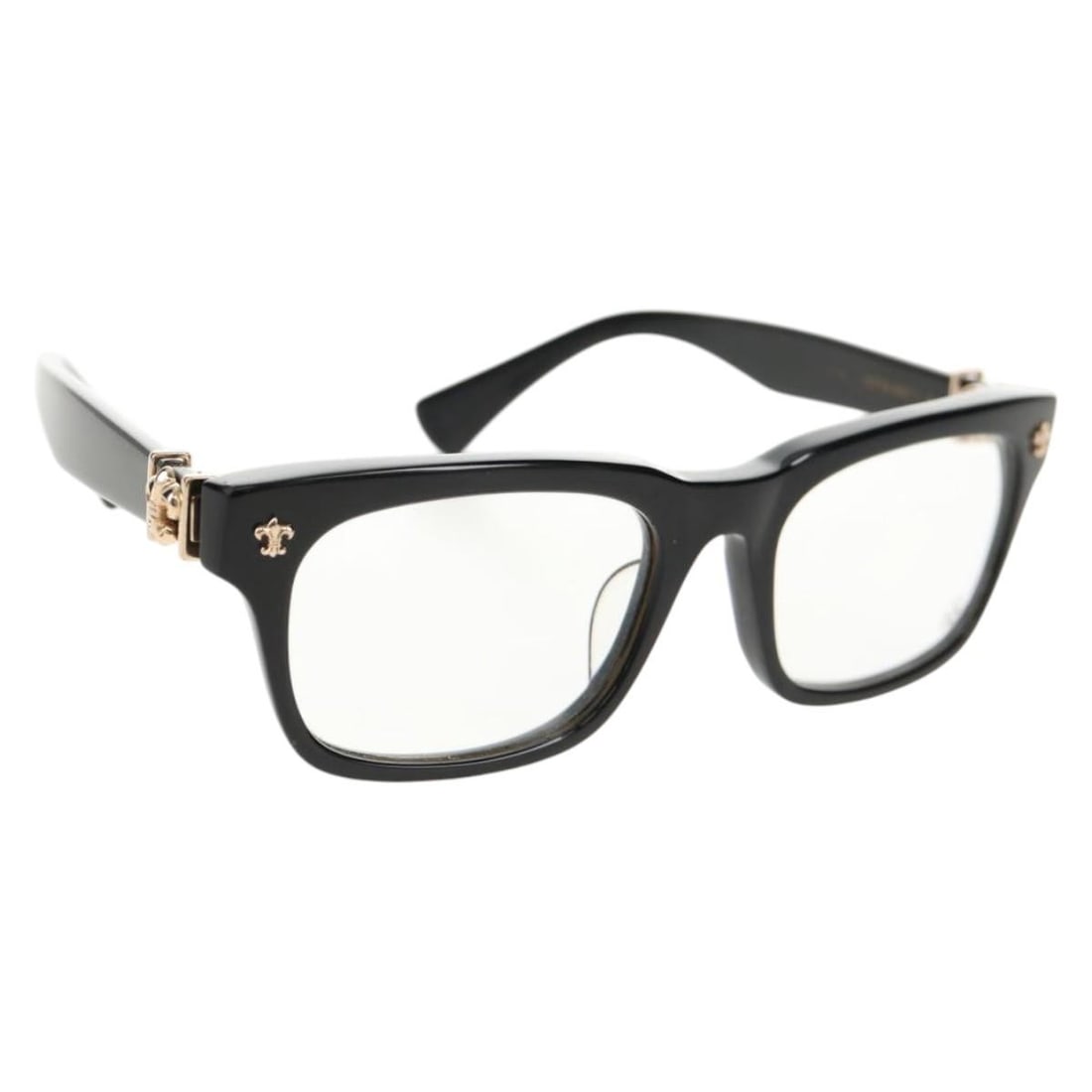 Chrome Hearts GITTIN ANY BS Black Flare Glasses Made in Japan: Chrome Hearts GITTIN ANY BS Black Flare Glasses Made in Japan Introducing the Chrome Hearts GITTIN ANY BS Flare Glasses, a stylish accessory crafted in Japan. These glasses feature a sleek black plast
