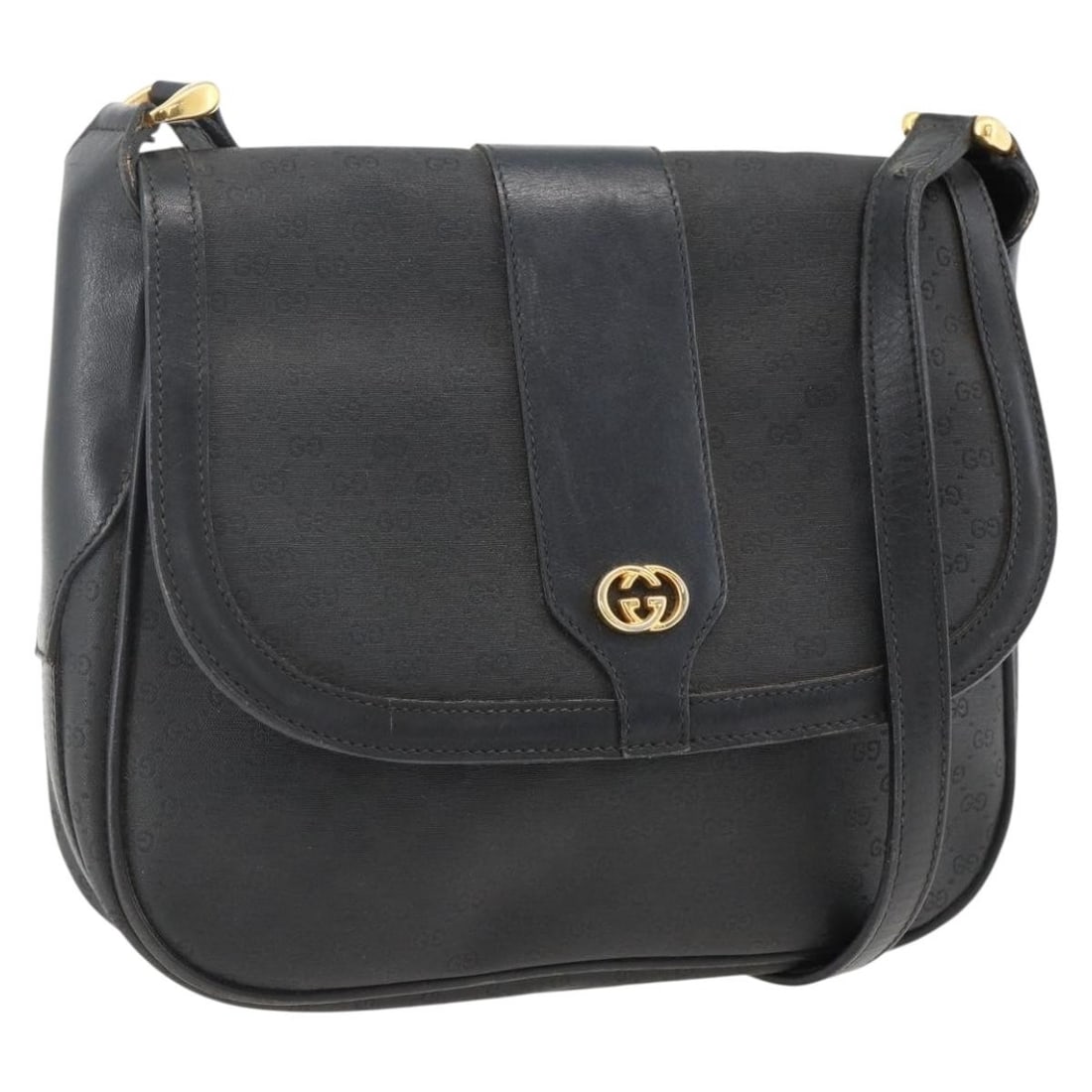 Gucci Micro GG Supreme Black Gold PVC Leather Women's Shoulder Bag (1 of 18)