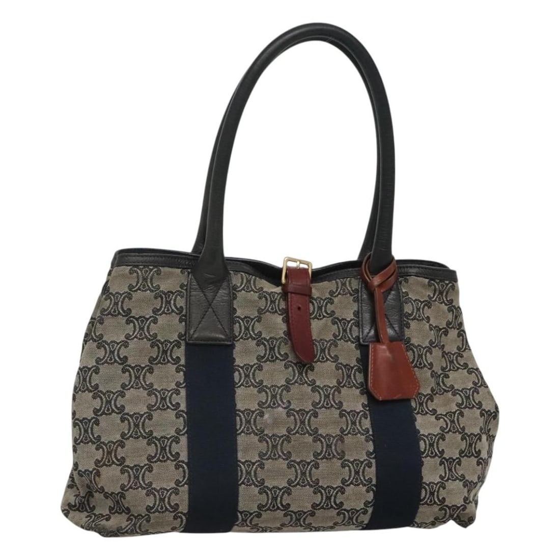 Celine Macadam Gray Navy Canvas Tote Bag for Women Italy (1 of 18)