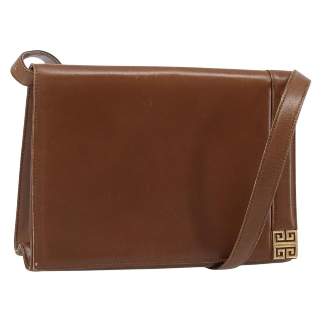 Brown Leather Shoulder Purse with Gold Tone by Givenchy for Women (1 of 18)