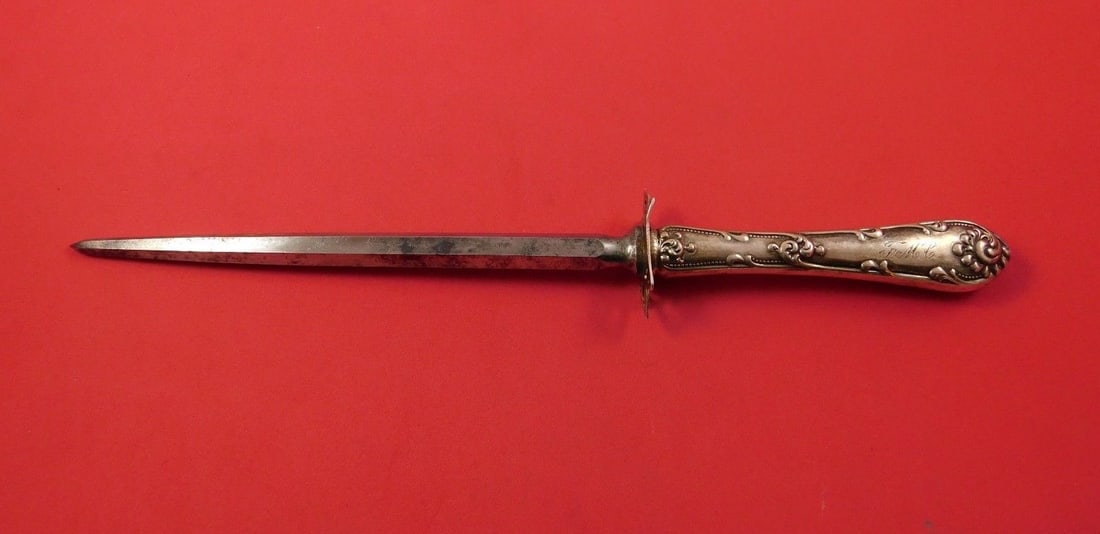 Towle Rustic Sterling Silver Steak Carving Hone 12 inch Monogrammed (1 of 1)