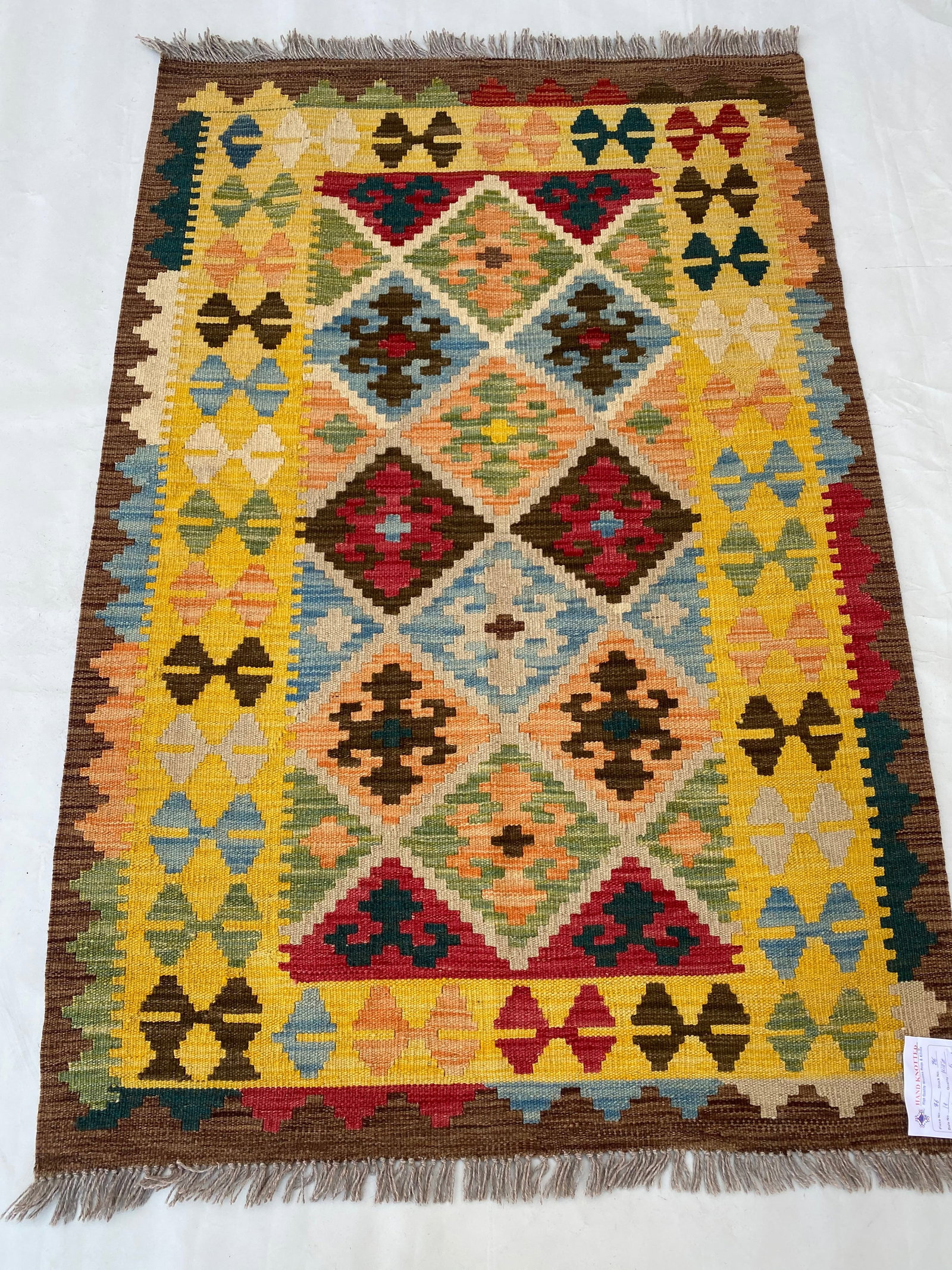 3' x 5' Yellow Tribal Handmade Kilim Rug from Afghanistan (1 of 8)
