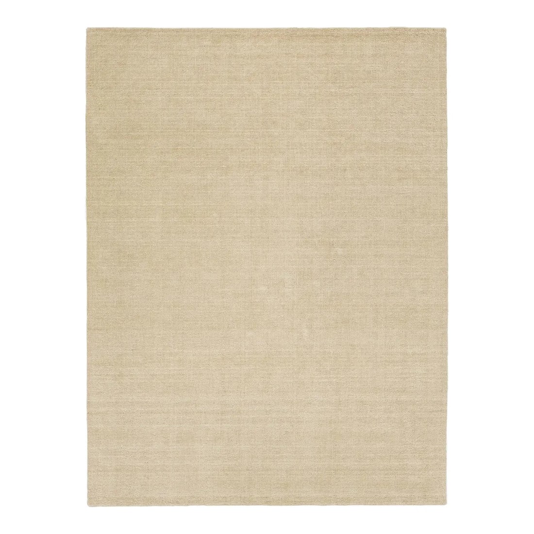 Modern Indian Handmade Wool Rug 9'1 x 12'1 Solid Beige (1 of 9)
