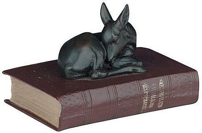 Charming Rustic Fawn Sculpture on Book Hand-Cast Resin (1 of 1)