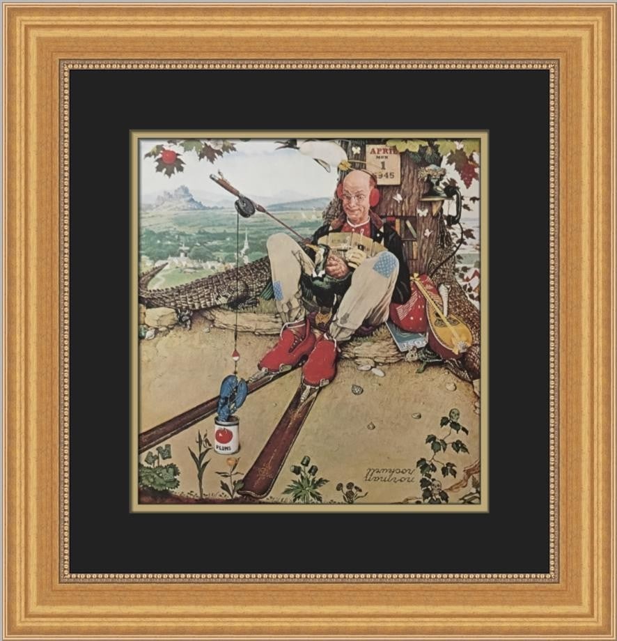 Norman Rockwell April Fool Custom Framed 1975 Lithograph Print (1 of 2)