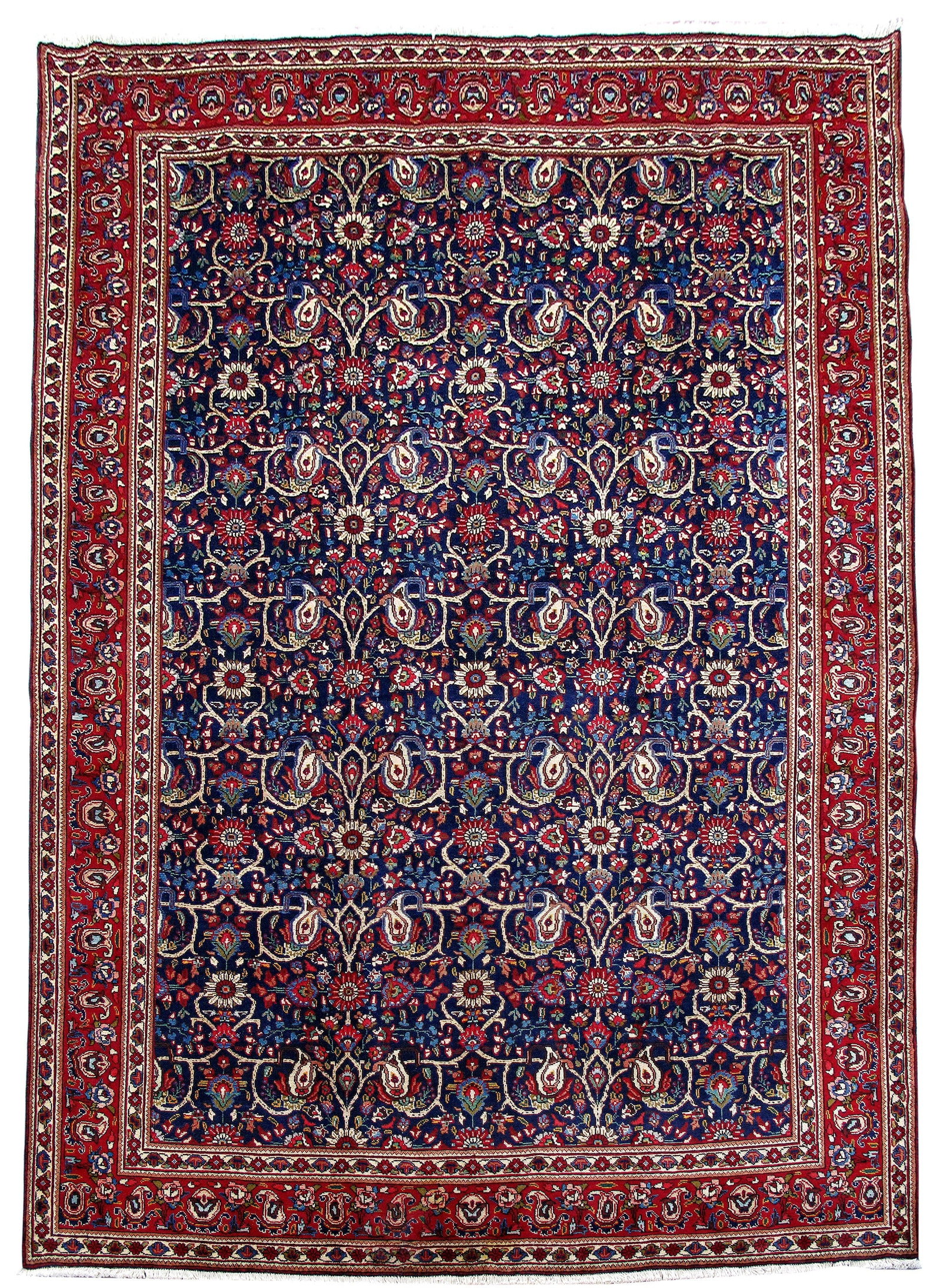 Persian Tabriz Wool Rug 8.1 x 11 in Blue: Persian Tabriz Wool Rug 8.1 x 11 in Blue Free continental US Shipping Elevate your living space with this exquisite Persian Tabriz Wool Rug in a serene blue hue. Measuring 8.1 x 11 feet, this rug show