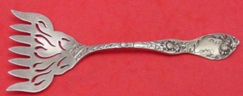 Sterling Sardine Serving Fork 7-Tines Thistle Pattern by Blackinton 5 1/8 Inch (1 of 1)