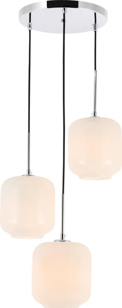 Elegant Lighting Collier Chrome Frosted White Adjustable Pendant Lamp (1 of 1)