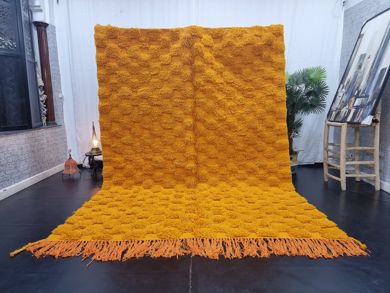 Authentic Moroccan Berber Wool Area Rug 9.84 x 6.56 Feet: Authentic Moroccan Berber Wool Area Rug 9.84 x 6.56 Feet This elegant, authentic soft engraved brown Moroccan Berber wool area rug is a stunning addition to any space. Handwoven in the Atlas Mountains