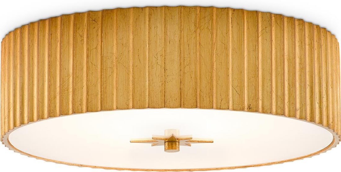 Currey Caravel Gold Flush Mount 17W LED Dimmable Elegant Lighting (1 of 5)