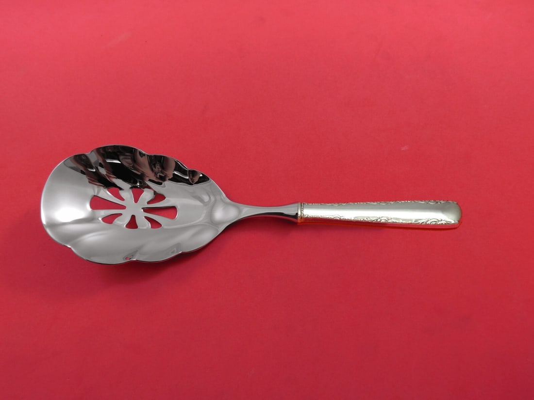 Gorham Camellia Sterling Silver 10 Inch Pierced Vegetable Spoon Custom Made (1 of 3)