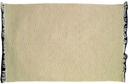 Scandinavian Style Hand-Woven Wool Rug 2x10 Greenish White (1 of 1)