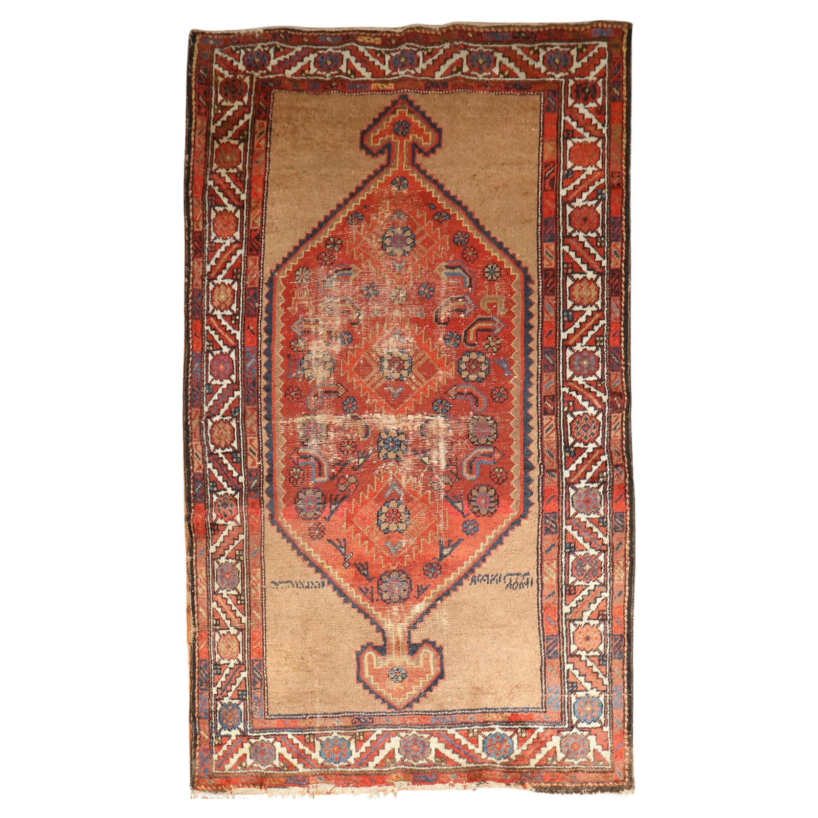 Vintage Worn Antique Persian Tribal Serab Rug Bakshaish 49 x 79 in: Vintage Worn Antique Persian Tribal Serab Rug Bakshaish 49 x 79 in Explore the beauty of this authentic Worn Antique Persian Tribal Serab Rug from the Zabihi Collection. This exquisite piece showcases