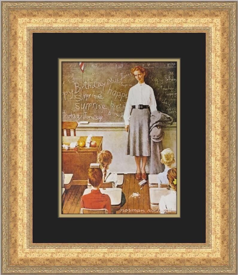 Norman Rockwell Surprise Custom Framed Print 1979 Photorealism Art (1 of 2)