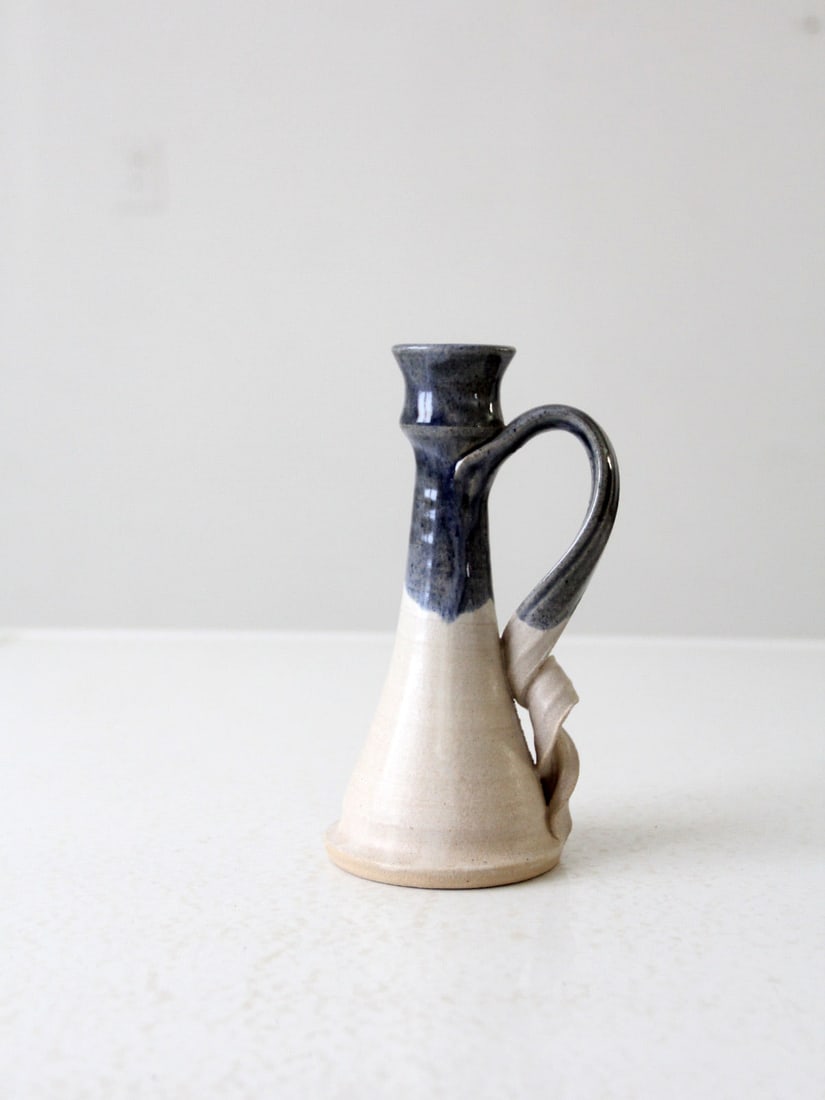 Handcrafted Vintage Studio Pottery Candlestick Holder Rustic Charm (1 of 13)