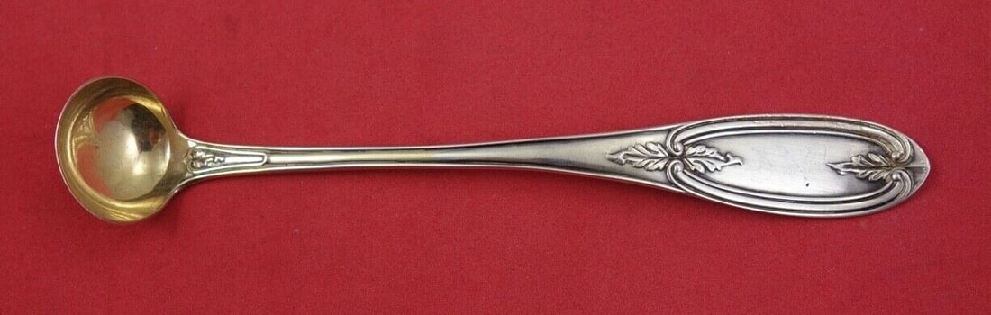 Bigelow & Kennard Olive Coin Silver Mustard Ladle Gold Washed 5 3/4 inches (1 of 2)