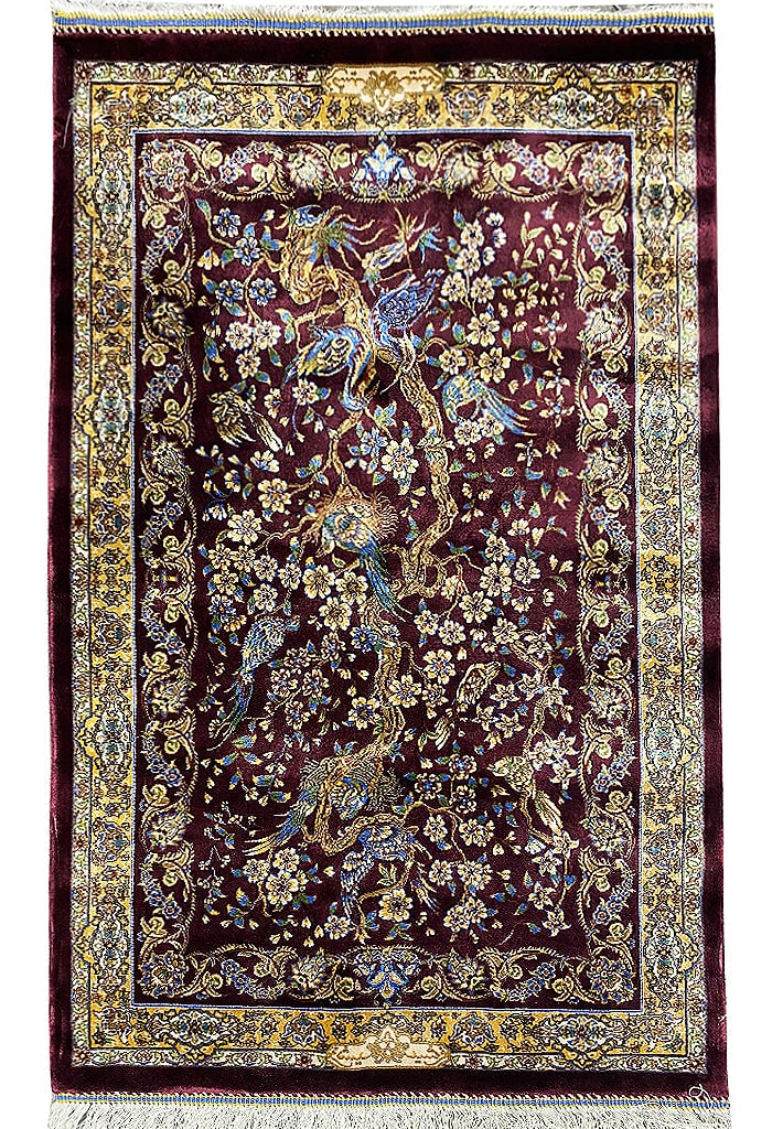 Luxury 2' x 3' New Turkish Bamboo Silk Area Rug: Luxury 2' x 3' New Turkish Bamboo Silk Area Rug Free continental US Shipping Transform your living space with this exquisite 2' x 3' New Turkish Bamboo Silk Rug. This luxurious area rug is crafted fro
