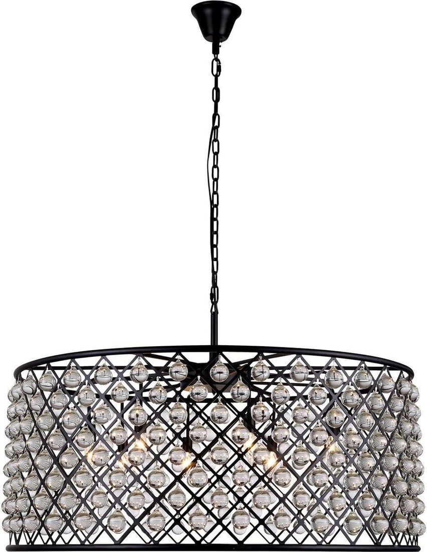 Elegant Lighting Madison Pendant Light Clear Crystal Mocha Brown 10 Bulbs (1 of 1)