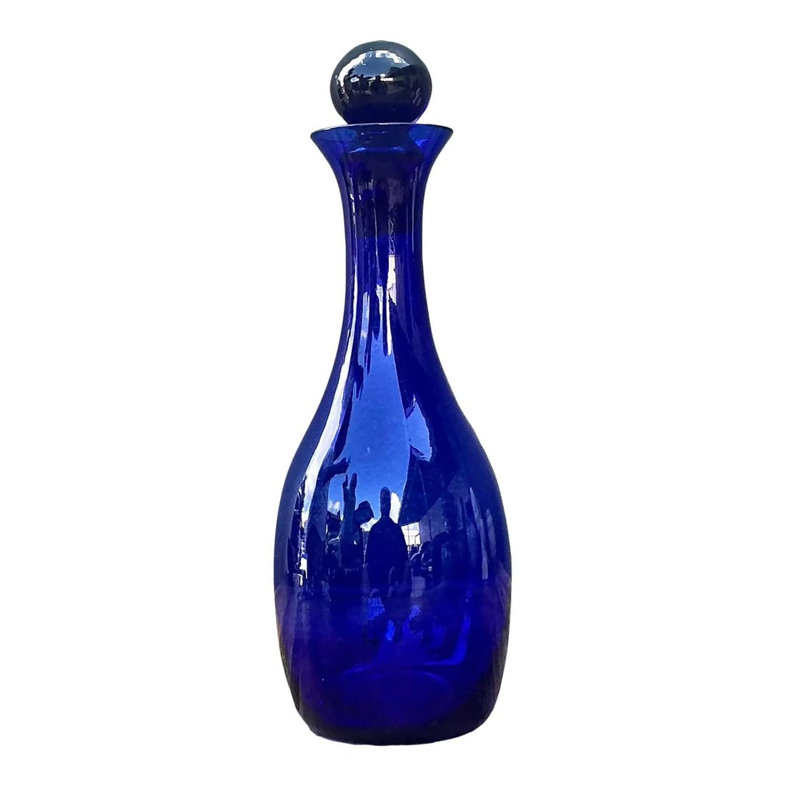 Vintage Cobalt Blue Art Glass Decanter Teardrop Design (1 of 6)