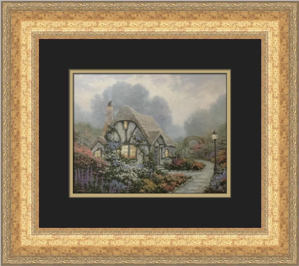 Thomas Kinkade Chandler's Cottage Custom Framed Art Print 16 x 18 (1 of 2)