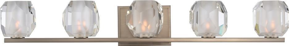 Kalco Regent Bath Light Satin Nickel 5 Bulbs Faceted Glass (1 of 1)