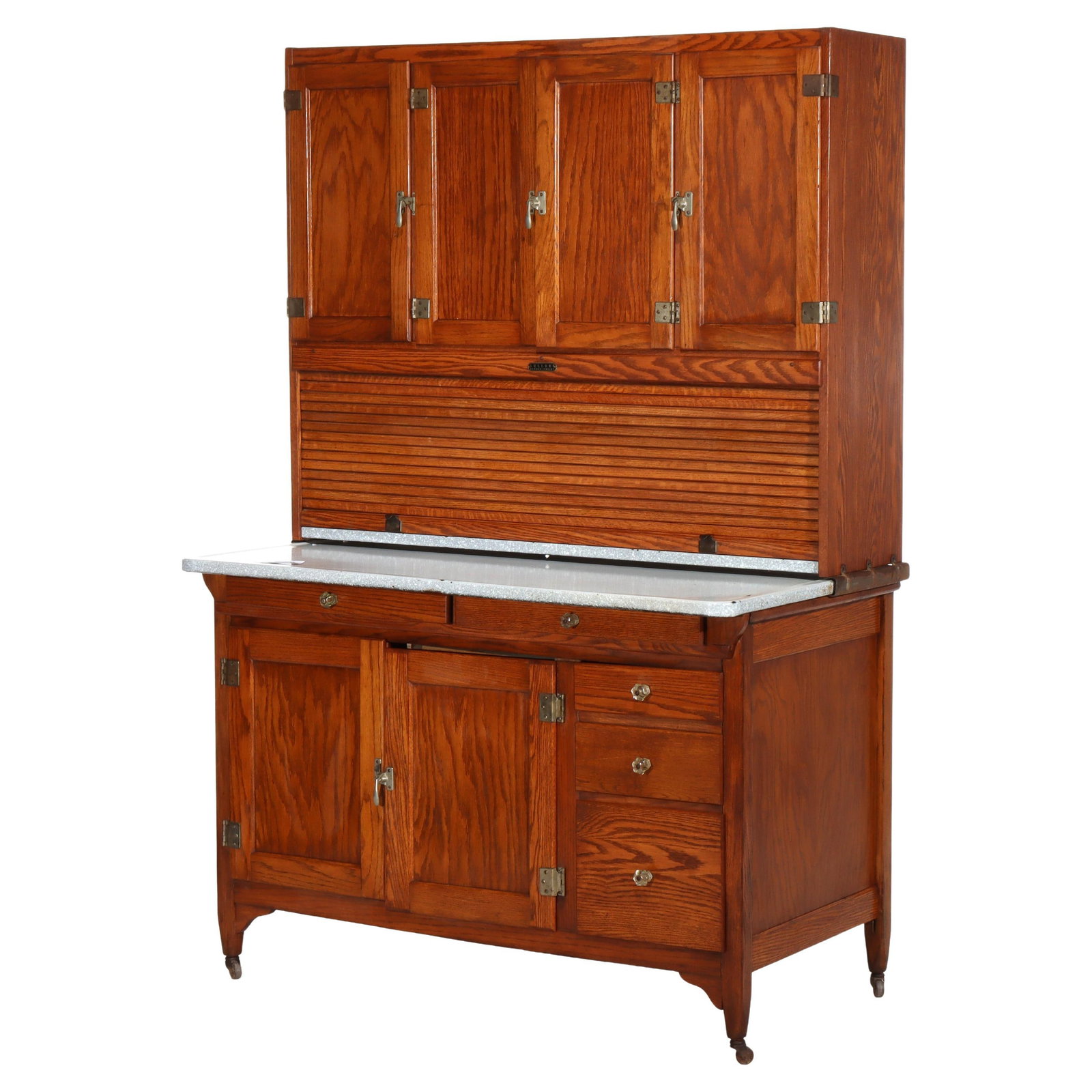 Early 20th Century Oak Sellers Hoosier Kitchen Cabinet with Porcelain Panel (1 of 13)