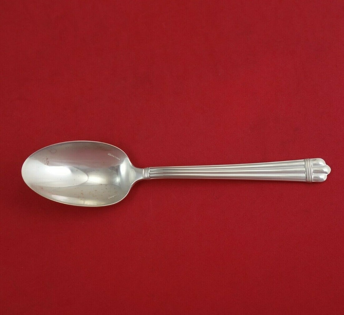 Christofle Aria Sterling Silver Dinner Spoon 7.5 Inches New: Christofle Aria Sterling Silver Dinner Spoon 7.5 Inches New Elevate your dining experience with the Aria dinner spoon by Christofle. This exquisite spoon is crafted from high-quality sterling silver