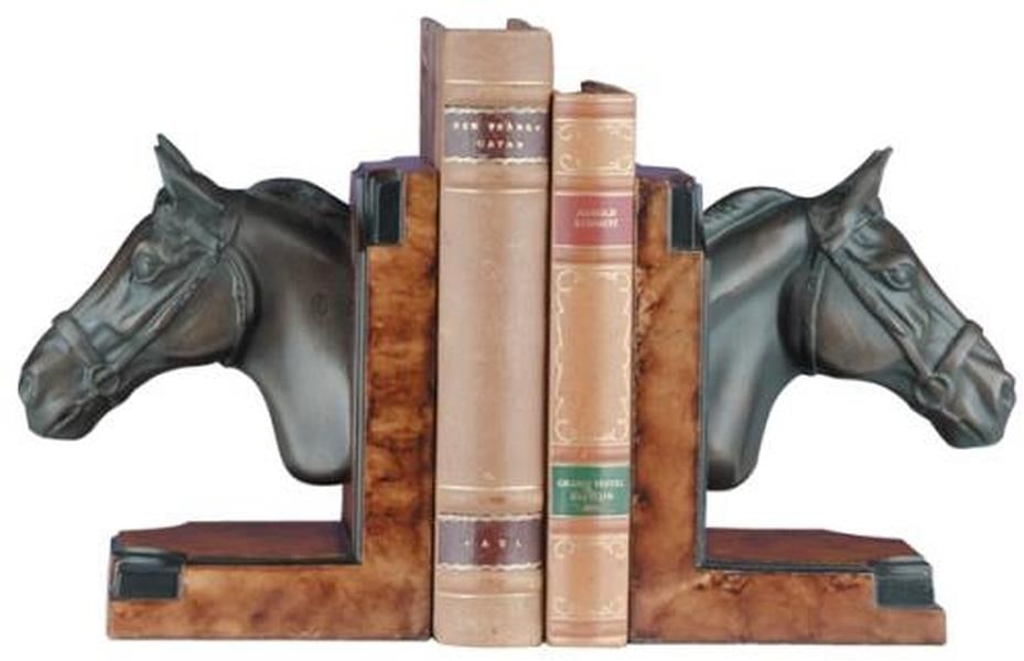 Hand-Cast Resin Horse Head Bookends Equestrian Lodge Decor: Hand-Cast Resin Horse Head Bookends Equestrian Lodge Decor This item is made at time of order. Please allow 42 to 70 days for production. Enhance your bookshelf with these Decorative Horse Head Booken