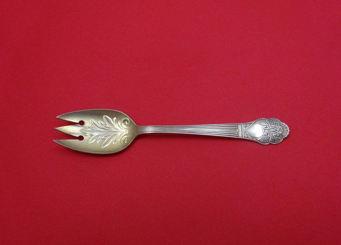 Gorham Milan Sterling Silver Ice Cream Fork Gold Washed 5" (1 of 1)