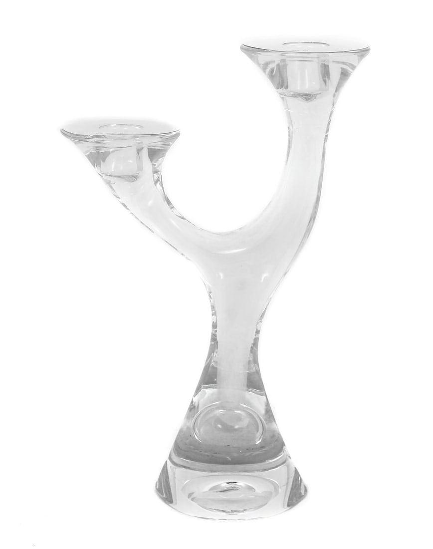 Modern Tree Design Topazio 925 Silver and Crystal Two-Light Candelabra Portugal (1 of 5)