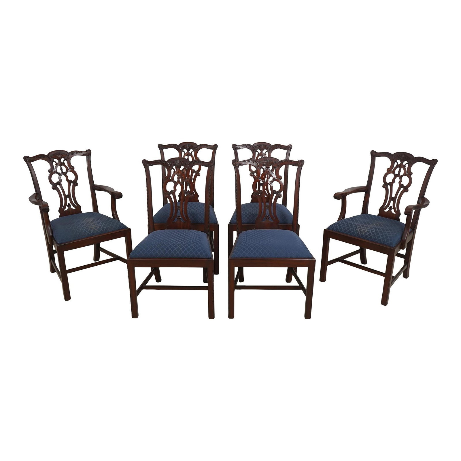 Elegant Set of 6 Maitland Smith Chippendale Mahogany Dining Chairs (1 of 10)