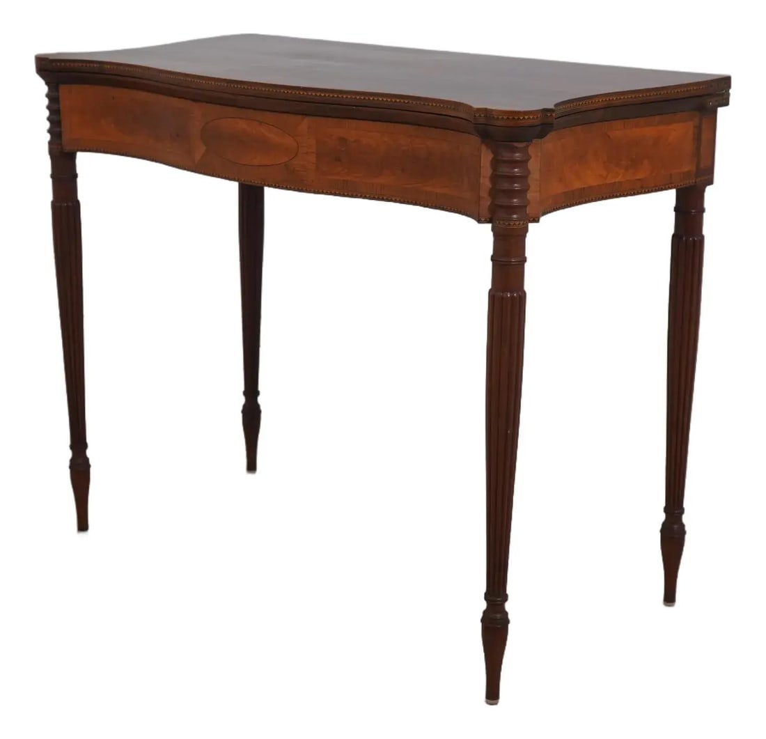 Restored 19th Century Sheraton Mahogany Games Table 36 x 18.5 x 29.5 (1 of 10)