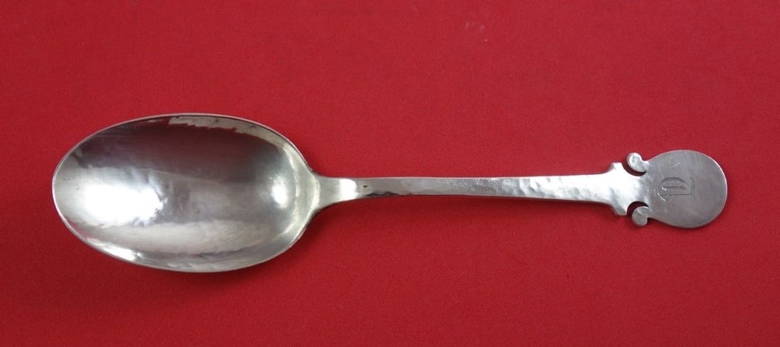 Shreve Fourteenth Century Sterling Silver 7 Inch Soup Spoon Mono D (1 of 1)
