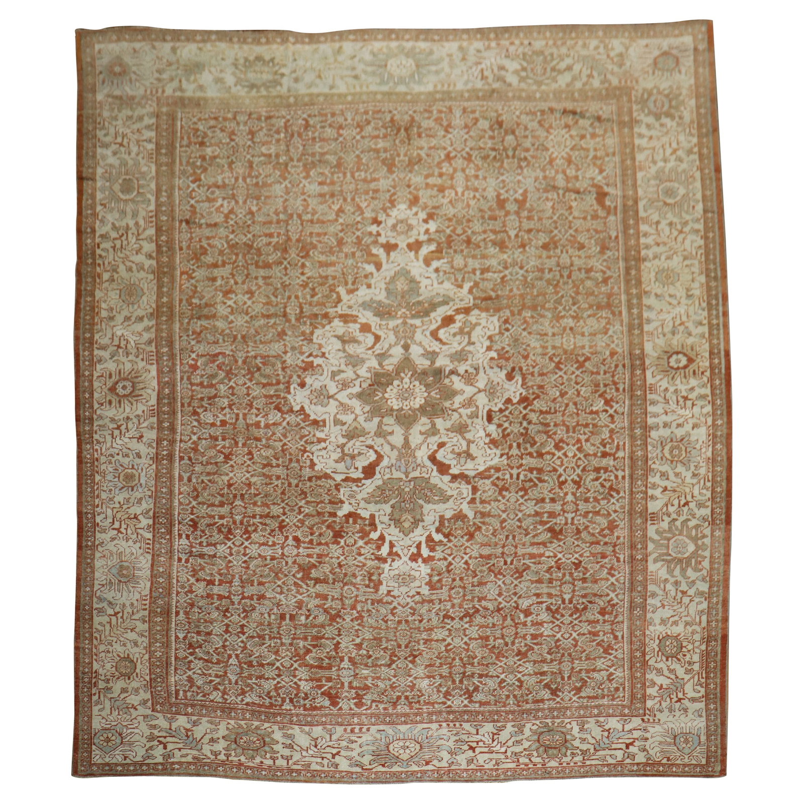 Antique Persian Mahal Sultanabad Square Hand-Knotted Wool Rug 11'2 x 12'4 (1 of 11)