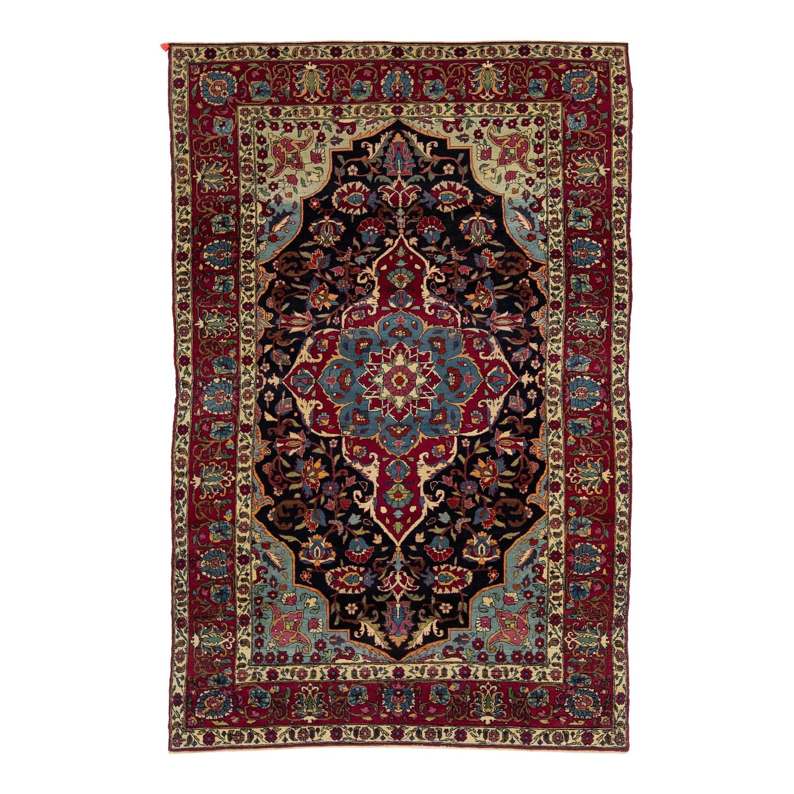 Antique Kerman Persian Wool Rug 4'4 x 6'7 Medallion Floral Design (1 of 7)